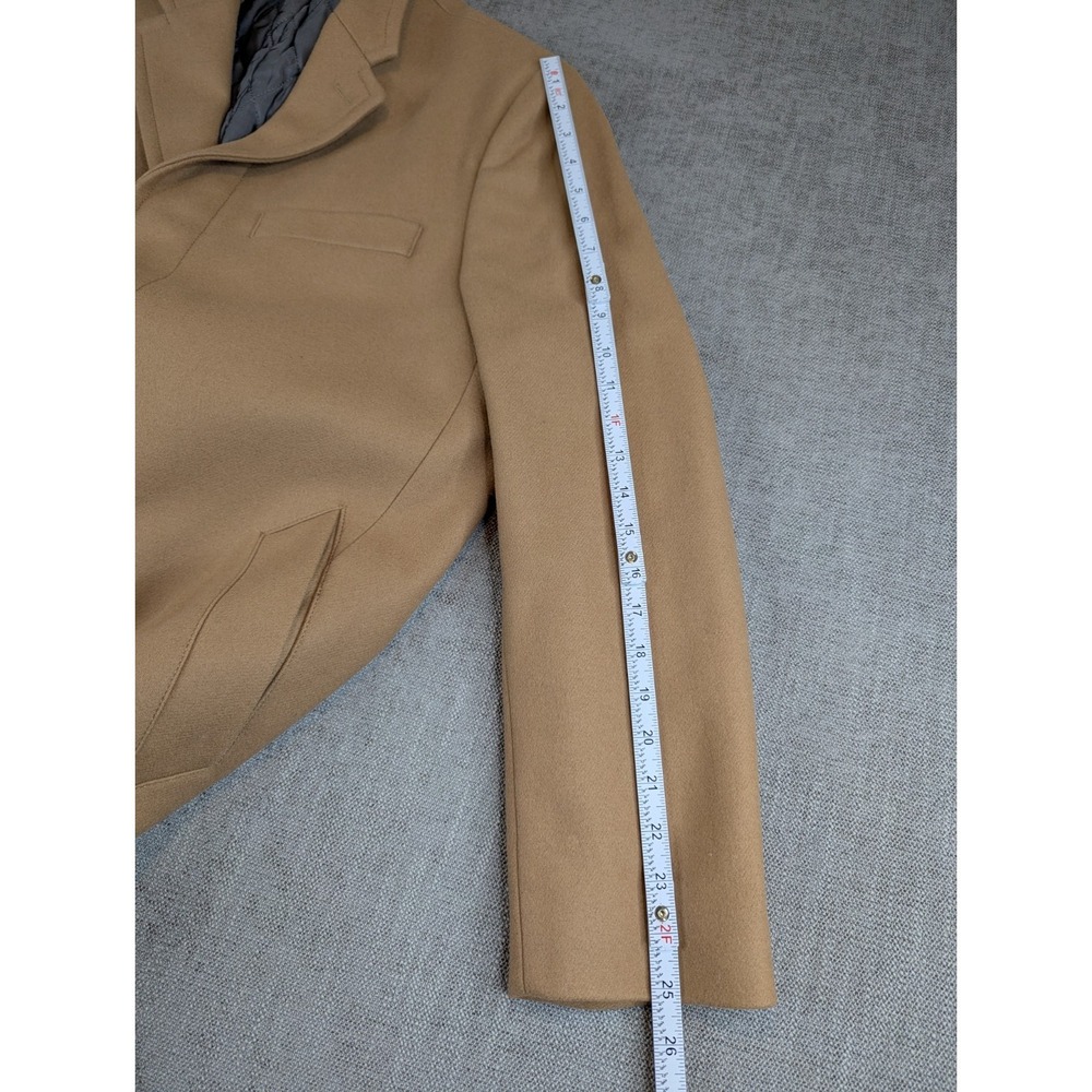 Banana Republic Jacket Men L Camel Tan Wool Cashmere Blend Button Over Coat - Picture 7 of 12